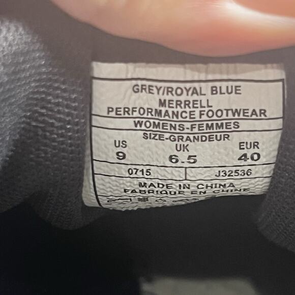 Merrell Womens Size 9 Allout Terra Ice Gray Vibram Hiking Shoes NO INSOLES - Picture 8 of 10